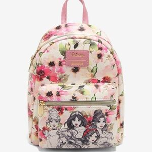Disney Loungefly Princess Floral Sketch Mini Backpack